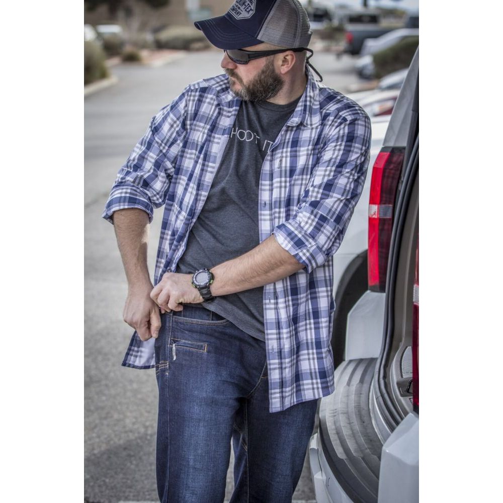 Kalhoty Greyman Tactical Jeans® - Denim Mid -  Dark Blue  - Helikon-Tex®