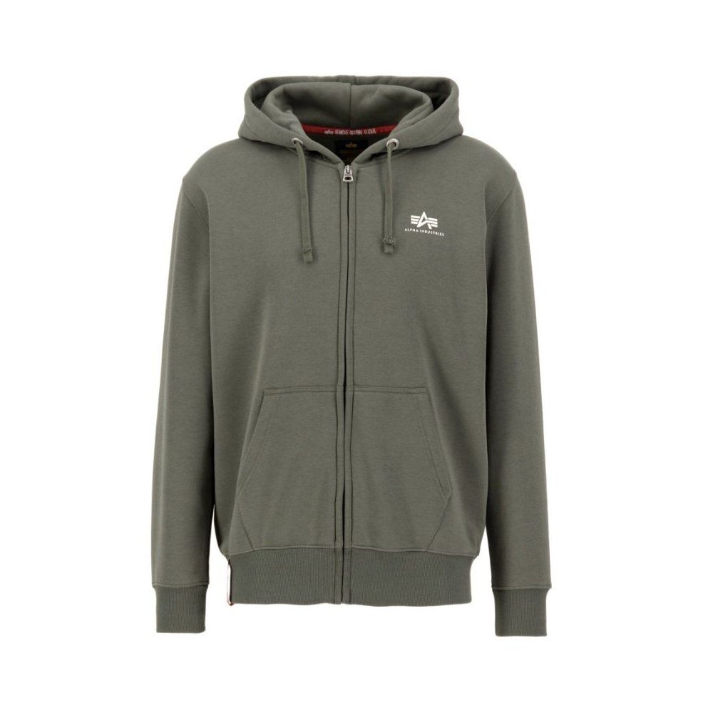 Mikina Basic Zip Hoody SL - Dark olive  - Alpha Industries